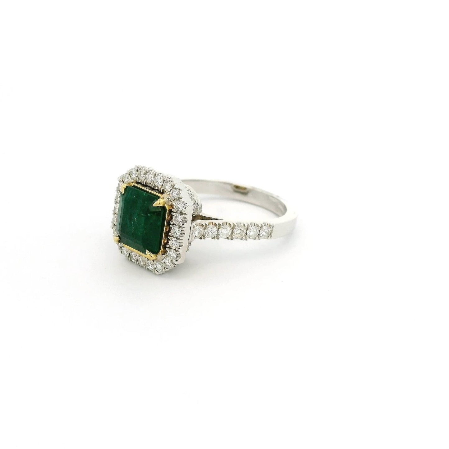 Square Emerald Cut Emerald & Diamond Ring - Forever Rox Fine Jewelry