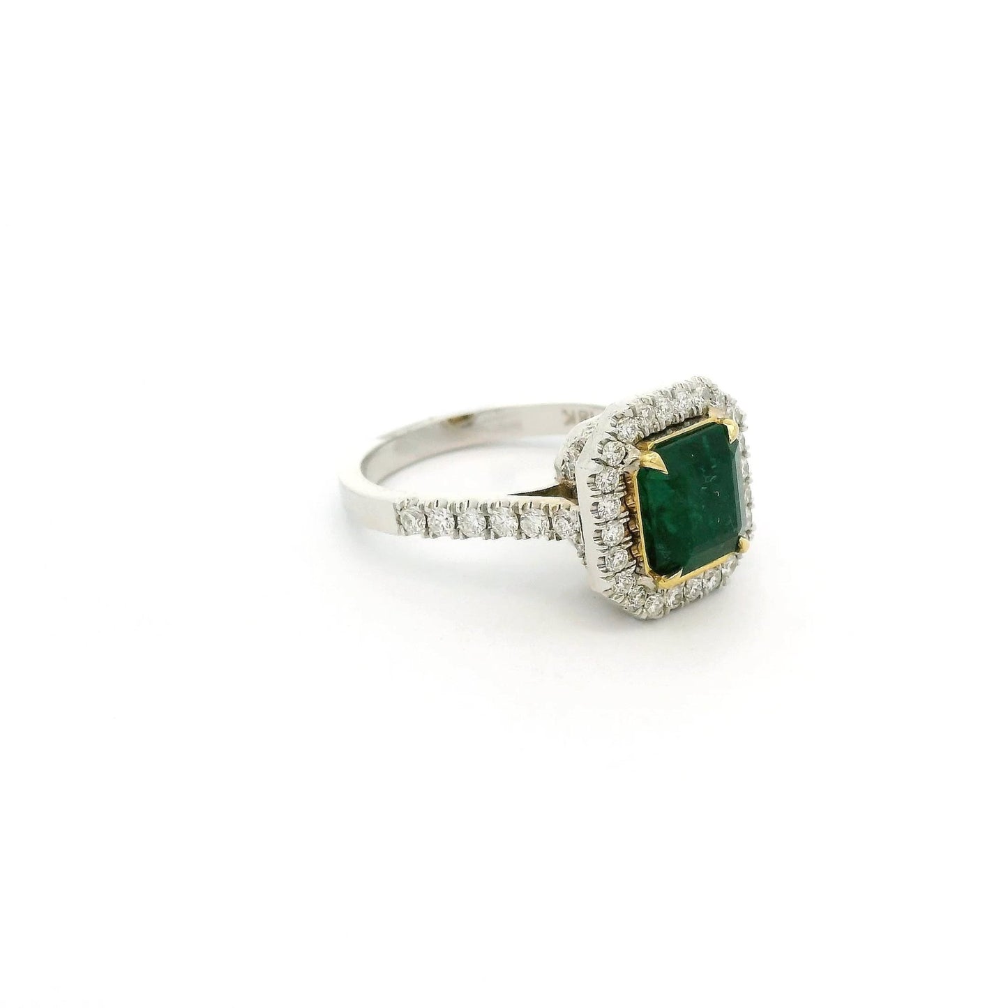 Square Emerald Cut Emerald & Diamond Ring - Forever Rox Fine Jewelry