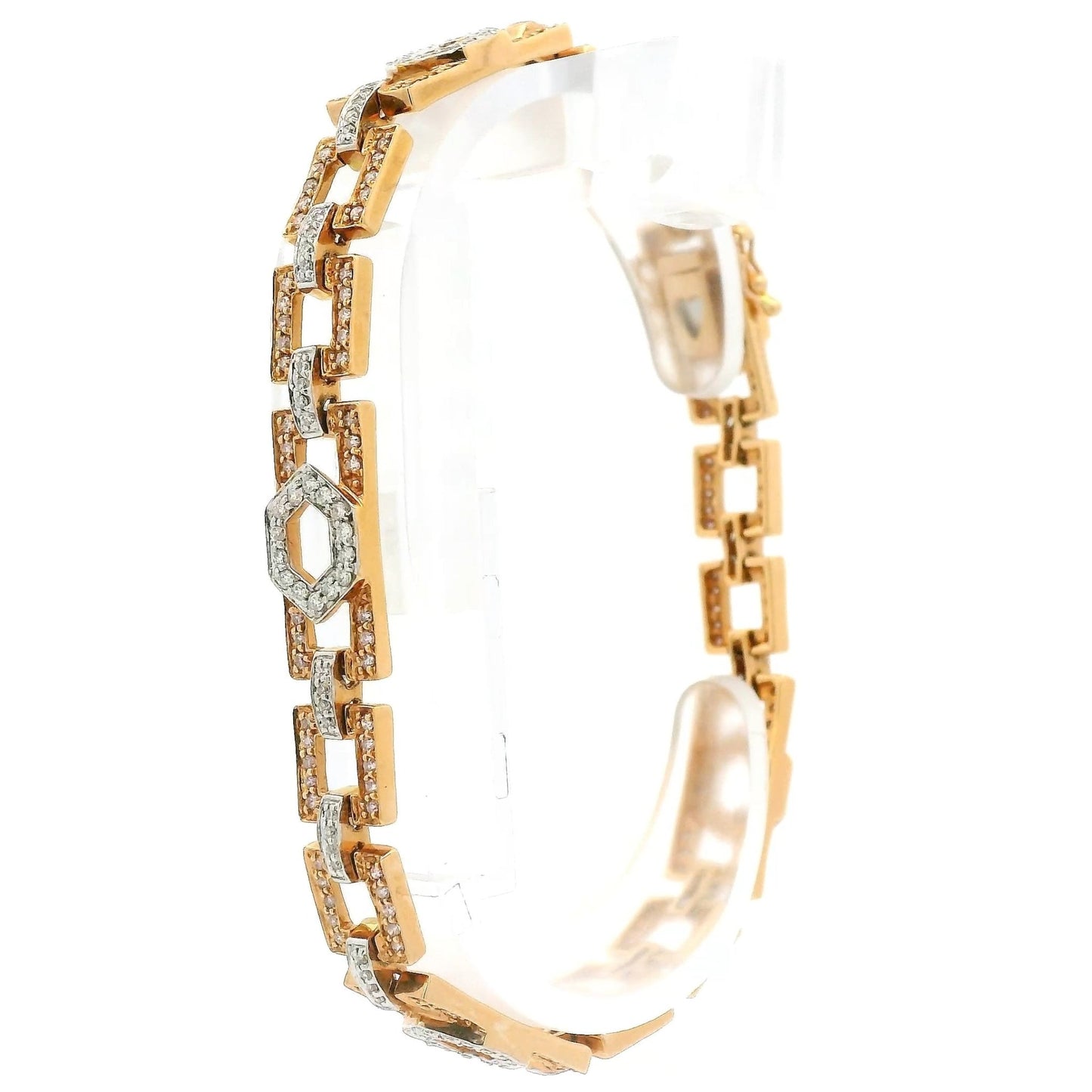 Square & Hexagon Shape Diamond Bracelet - Forever Rox