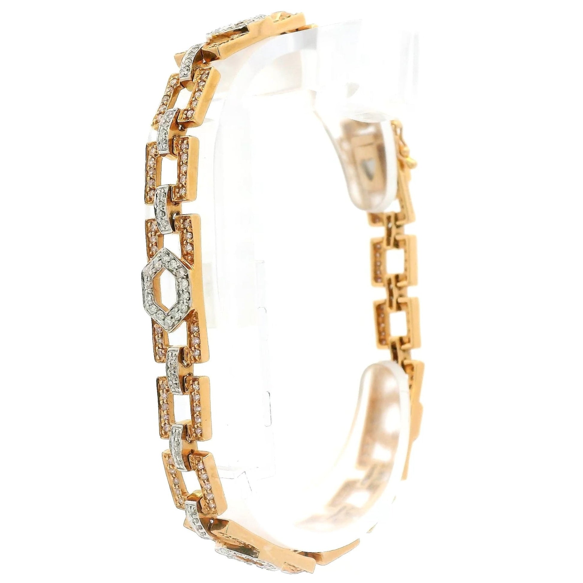 Square & Hexagon Shape Diamond Bracelet - Forever Rox