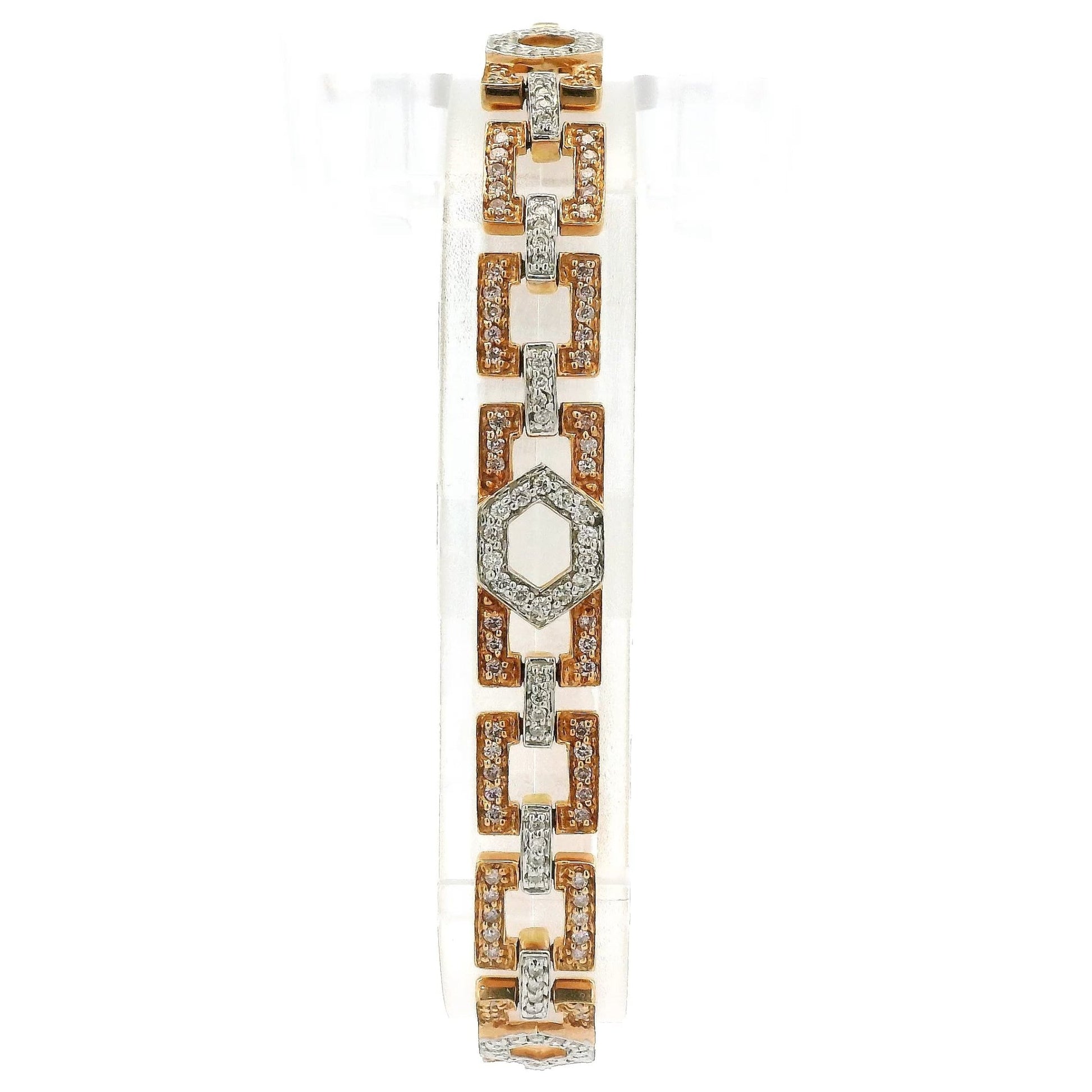 Square & Hexagon Shape Diamond Bracelet - Forever Rox