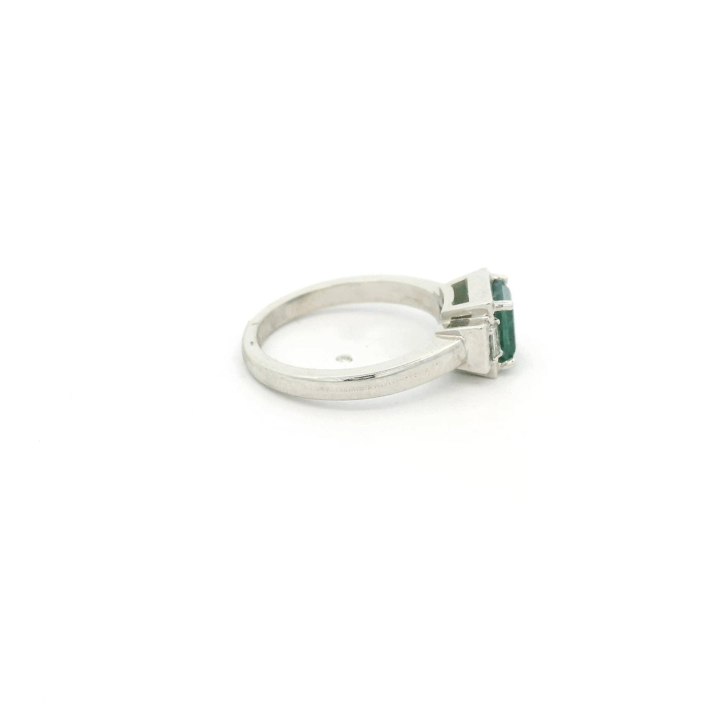 Square Step Cut Fine Alexandrite From The Smithsonian Institute with Two Baguette Diamonds Ring - Forever Rox Fine Jewelry
