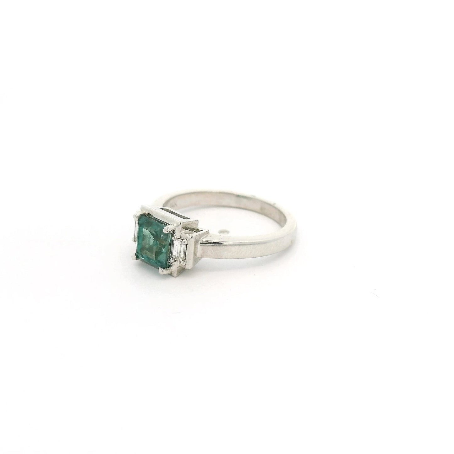 Square Step Cut Fine Alexandrite From The Smithsonian Institute with Two Baguette Diamonds Ring - Forever Rox Fine Jewelry