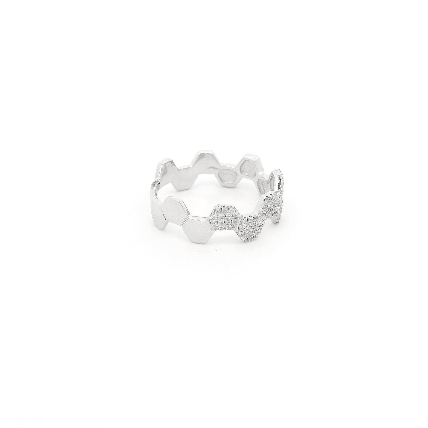 Staggering Hexagon Diamond Pavé Bands - Forever Rox Fine Jewelry