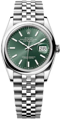 Stainless Steel Rolex Datejust 36 Mint Dial Jubilee 126200 - Forever Rox Fine Jewelry