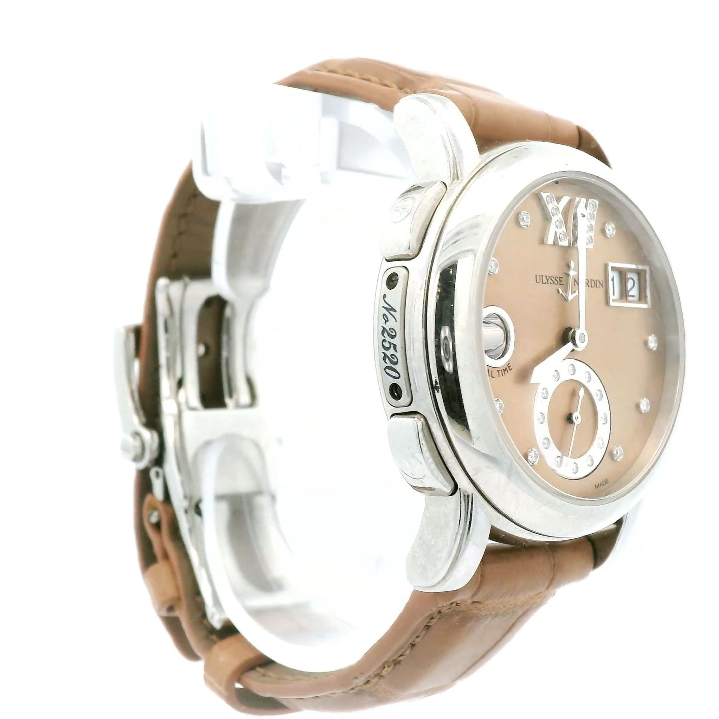 Steel Dual Time Ulysse Nardin with Diamond Dial - Forever Rox