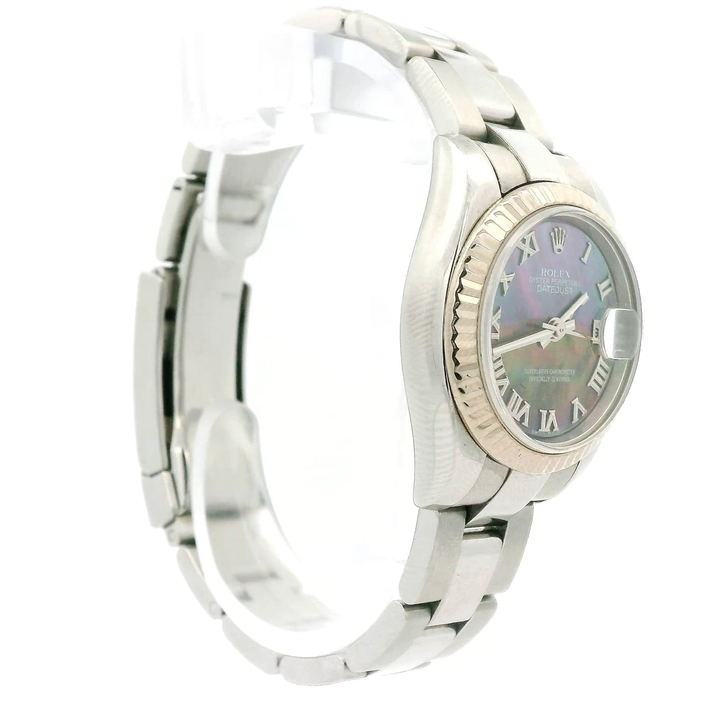 Steel Ladies Rolex Datejust Roman Dark Mother of Pearl Dial - Forever Rox