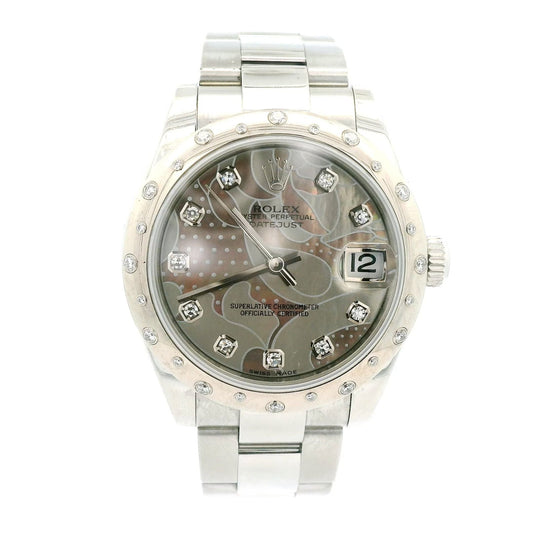 Steel Rolex Datejust with Diamond Dial & Floral MOP Dial - Forever Rox
