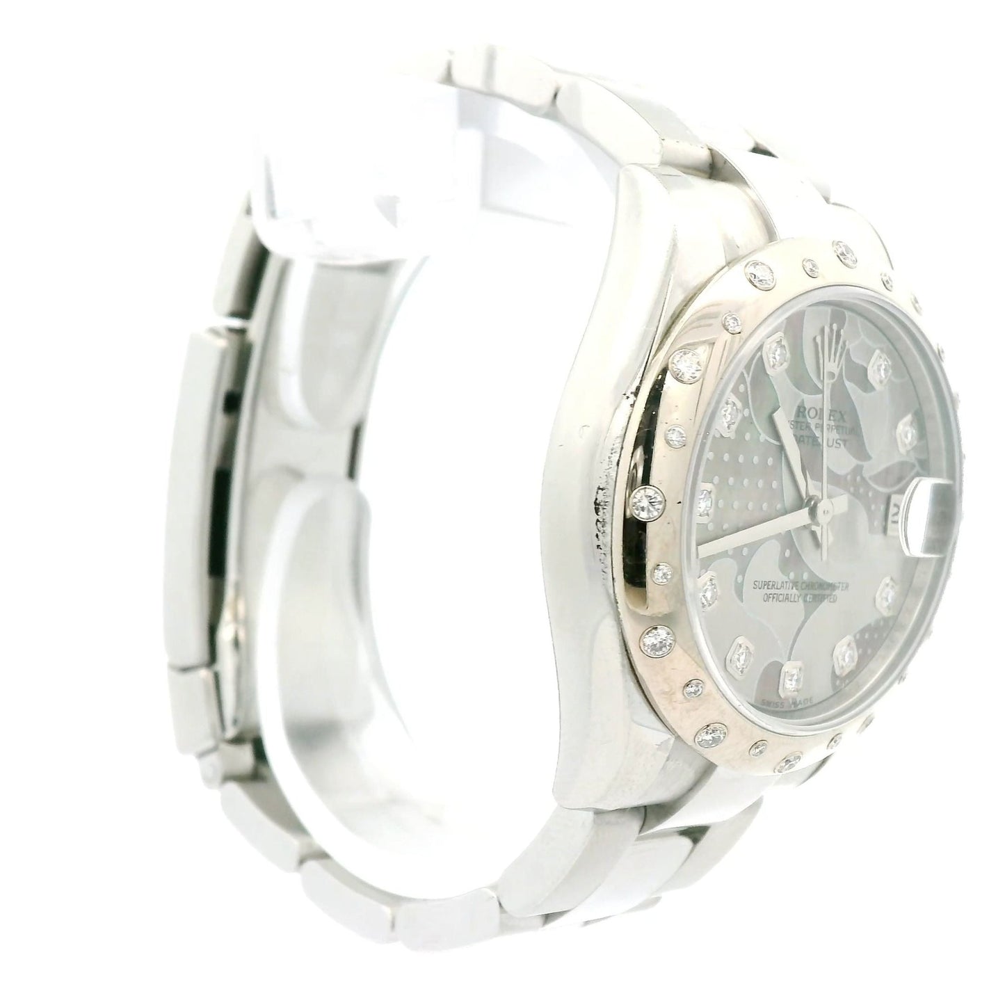 Steel Rolex Datejust with Diamond Dial & Floral MOP Dial - Forever Rox