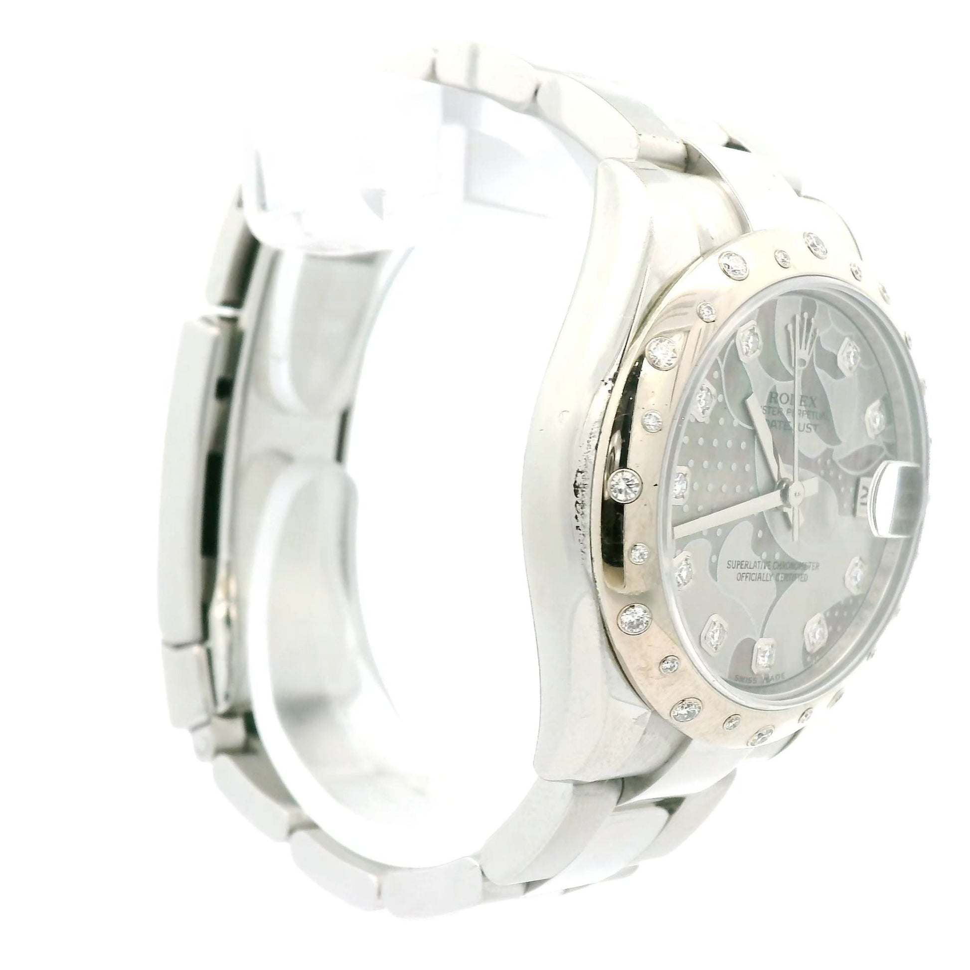 Steel Rolex Datejust with Diamond Dial & Floral MOP Dial - Forever Rox