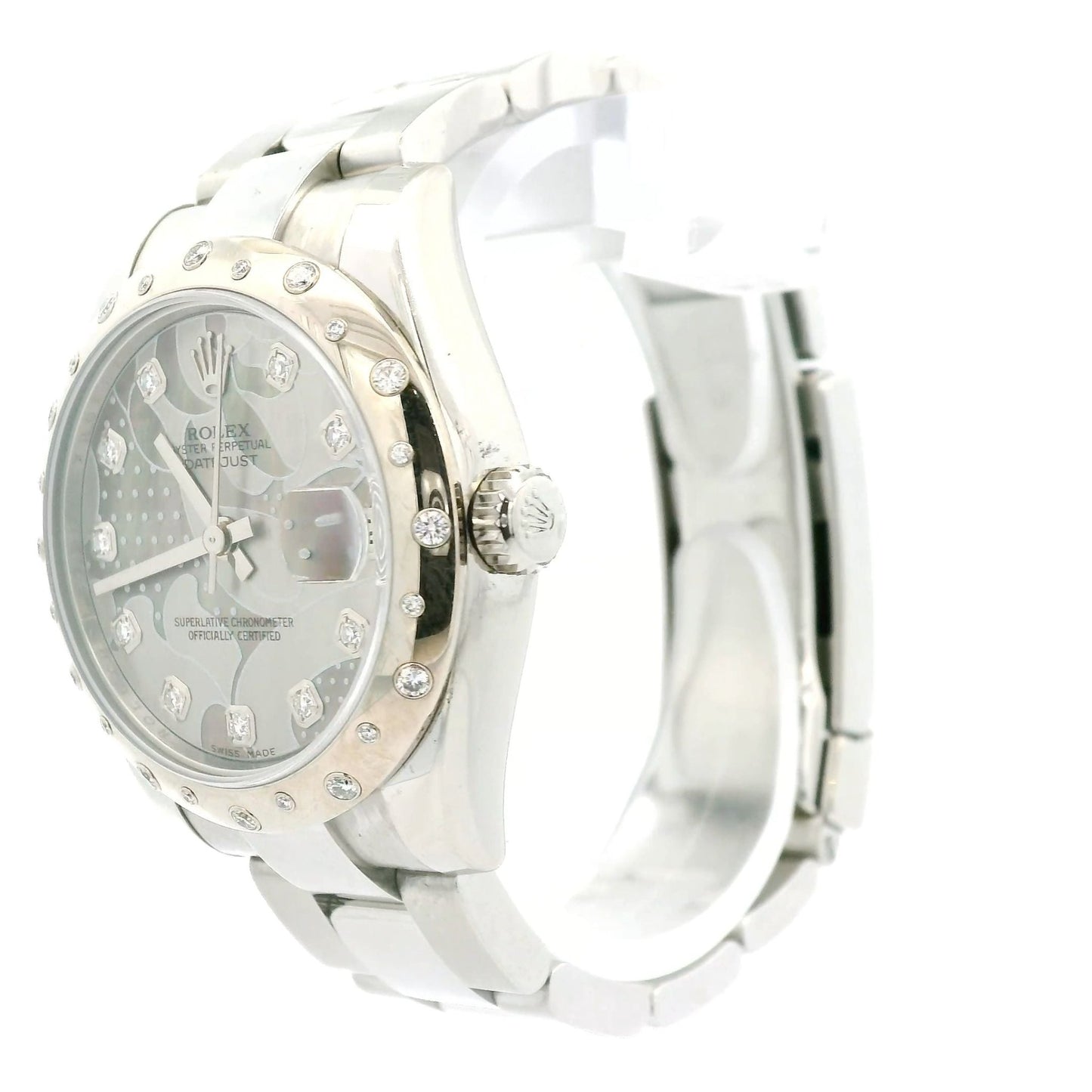 Steel Rolex Datejust with Diamond Dial & Floral MOP Dial - Forever Rox