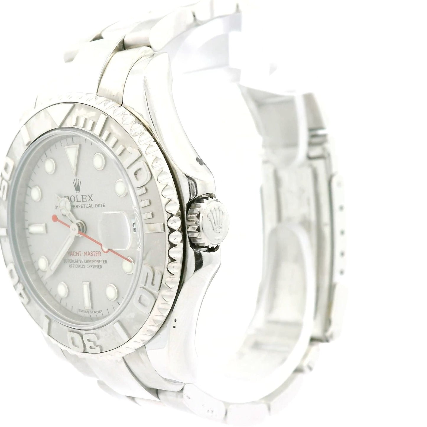 Steel Rolex Yacht Master with Platinum Bezel/Dial - Forever Rox