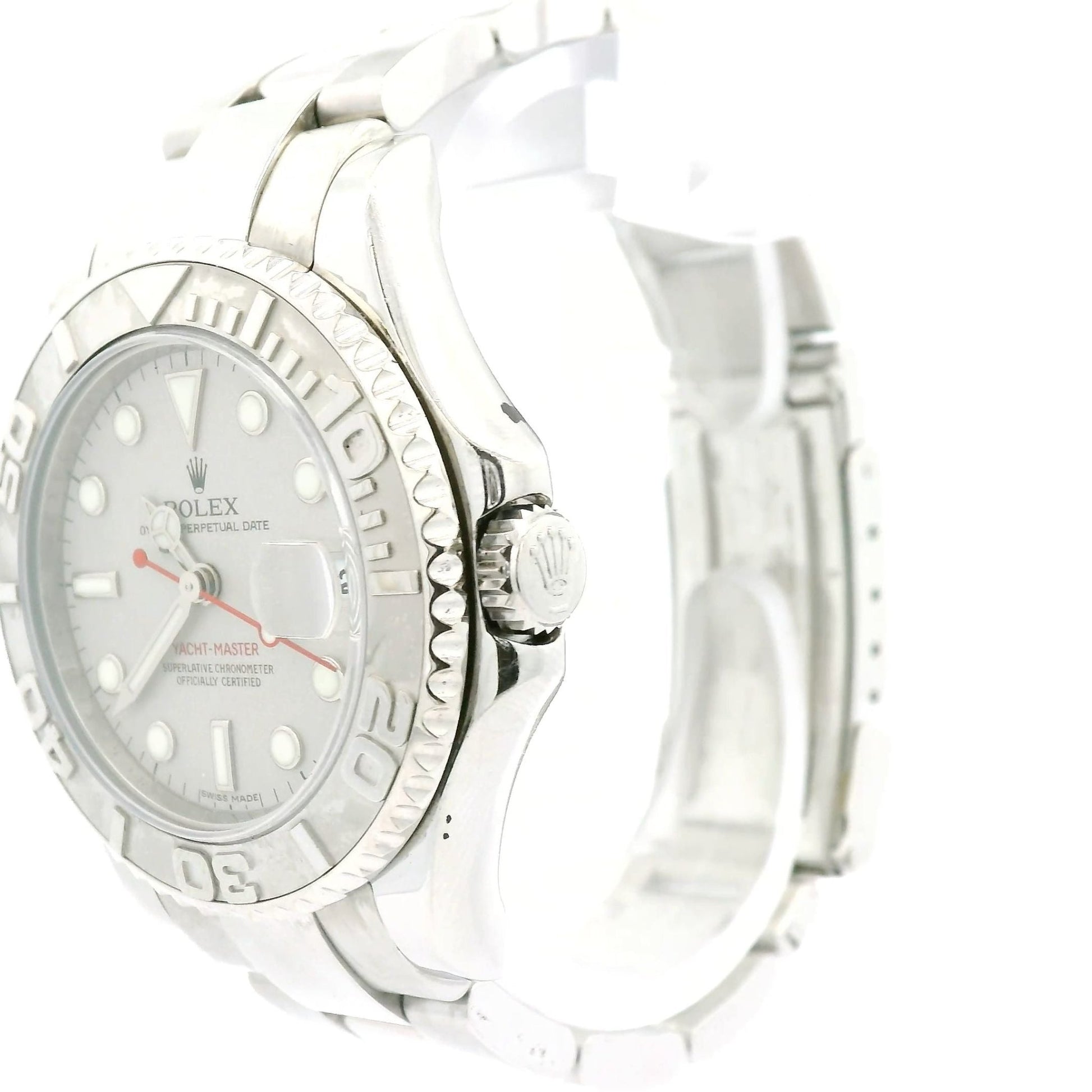 Steel Rolex Yacht Master with Platinum Bezel/Dial - Forever Rox