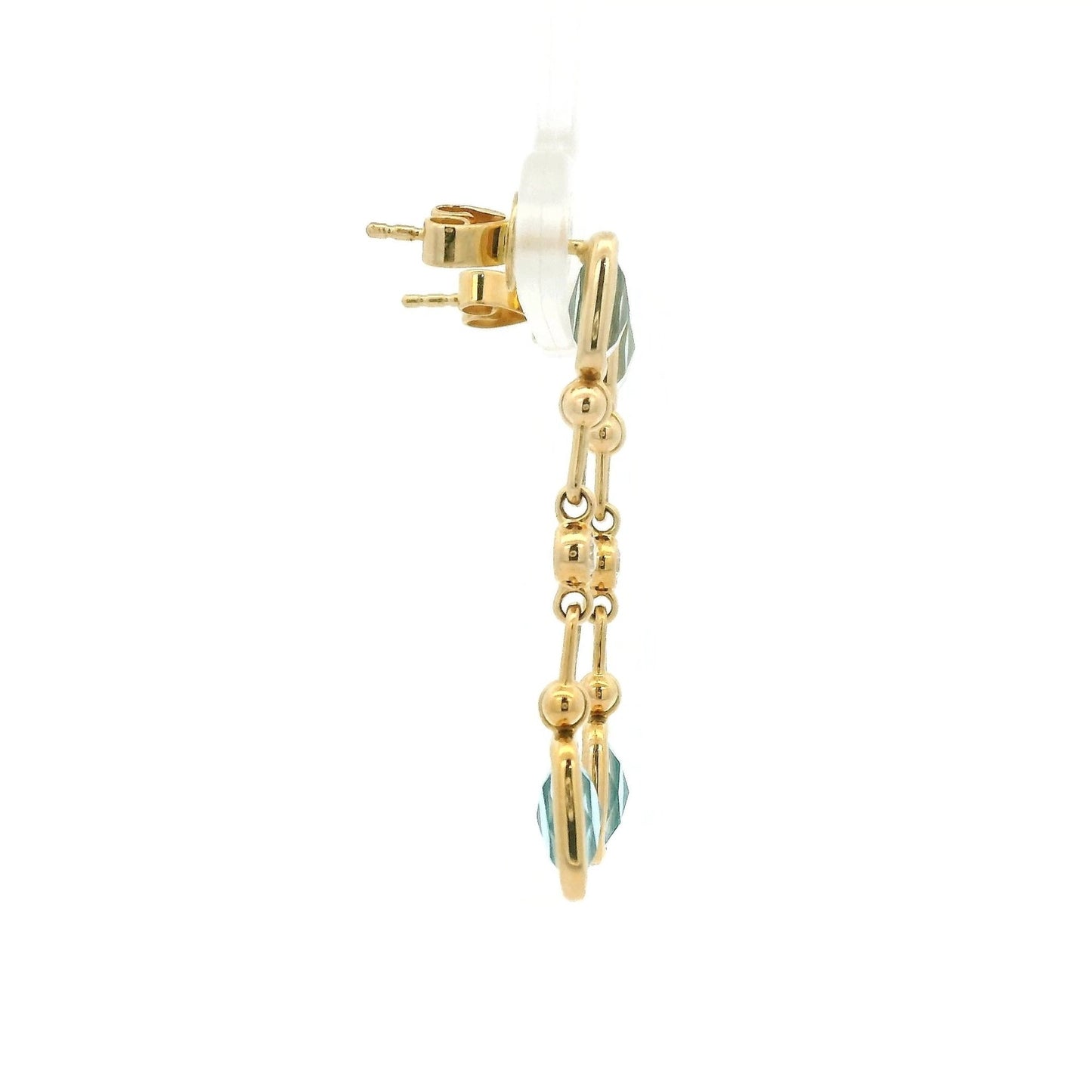 Swiss Blue Topaz & Blue Topaz Hardwear Link Dangles with Diamonds - Forever Rox Fine Jewelry