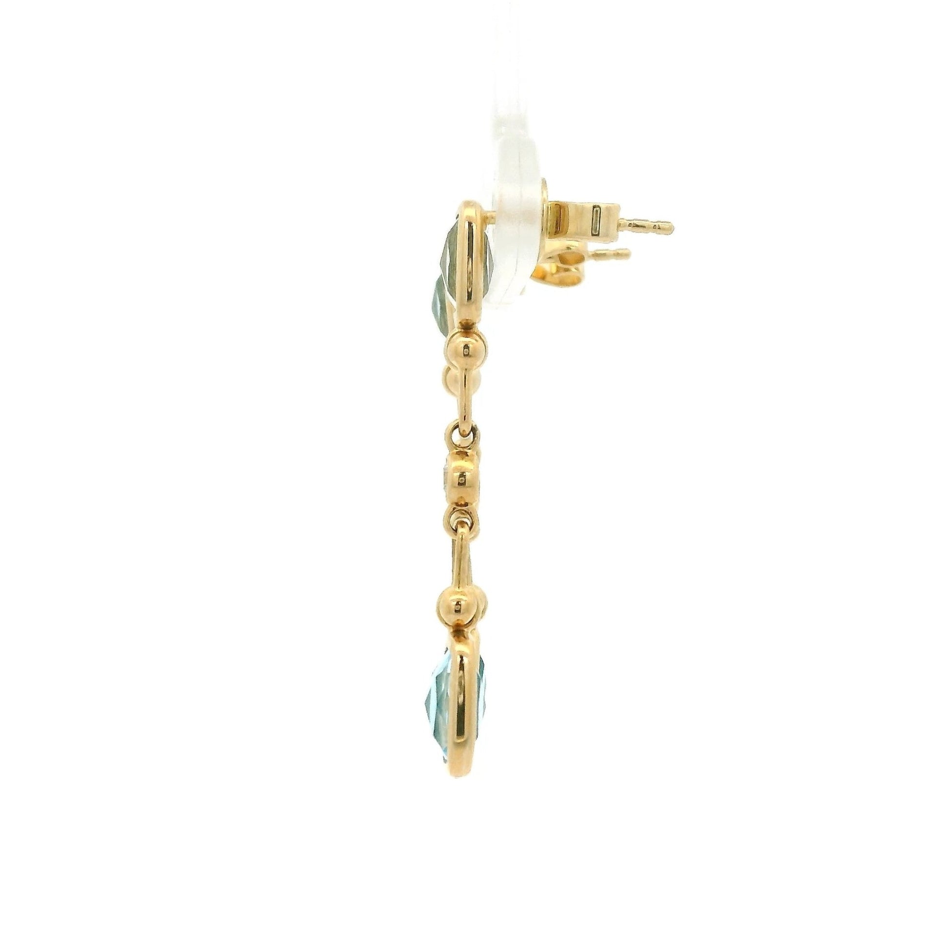 Swiss Blue Topaz & Blue Topaz Hardwear Link Dangles with Diamonds - Forever Rox Fine Jewelry