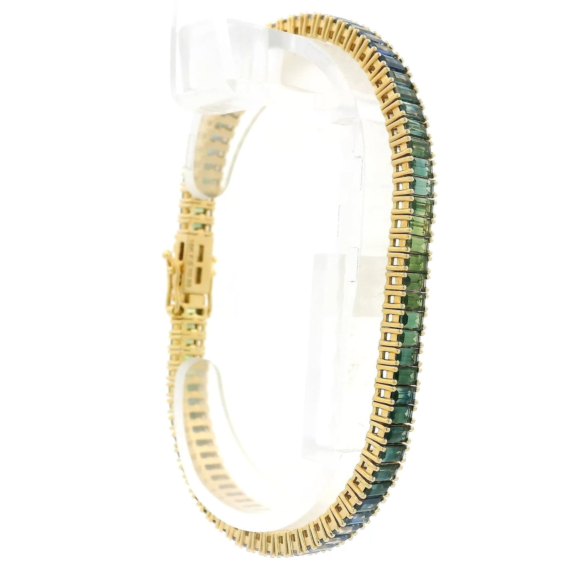 "Tahoe Accents" Graduating Blue & Green Sapphire Bracelet - Forever Rox Fine Jewelry