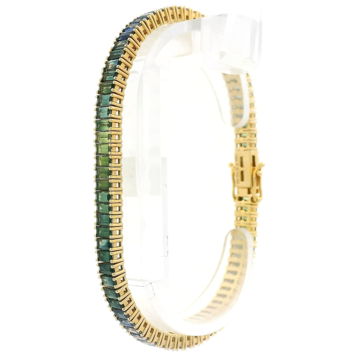 "Tahoe Accents" Graduating Blue & Green Sapphire Bracelet - Forever Rox Fine Jewelry
