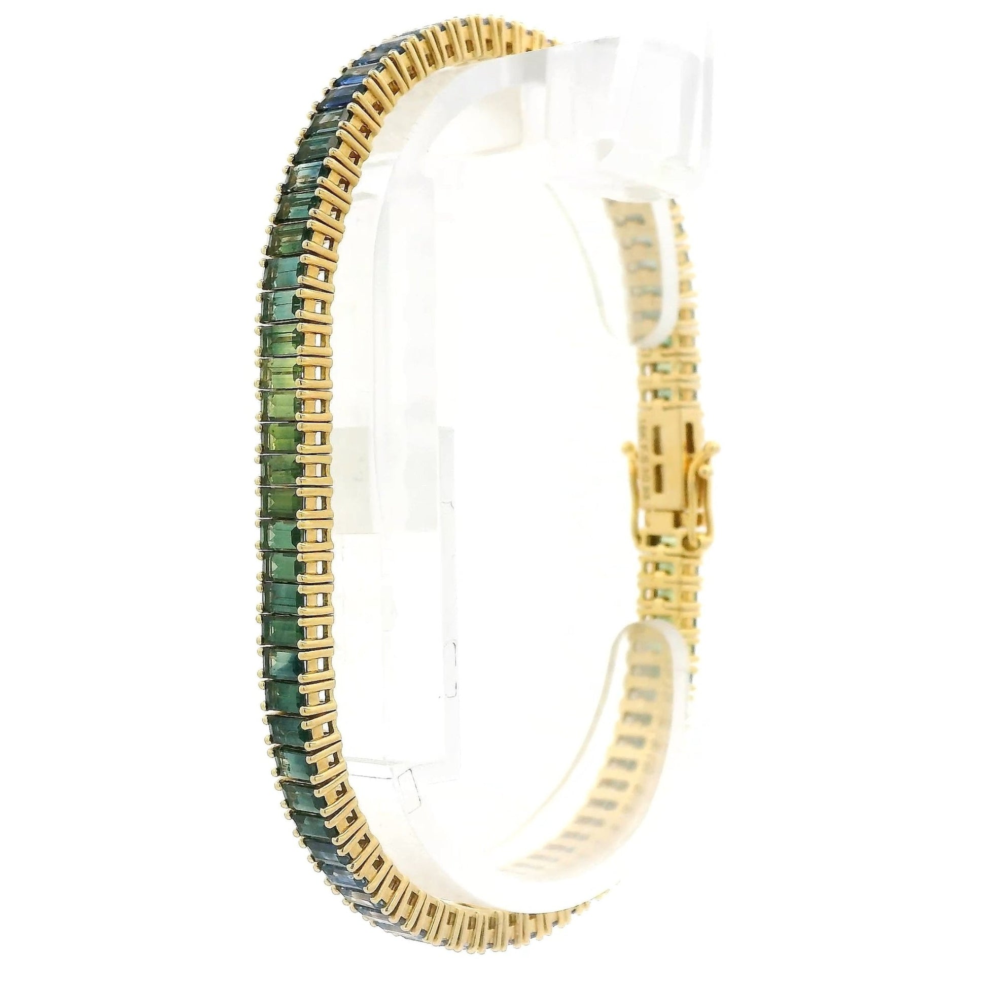 "Tahoe Accents" Graduating Blue & Green Sapphire Bracelet - Forever Rox Fine Jewelry