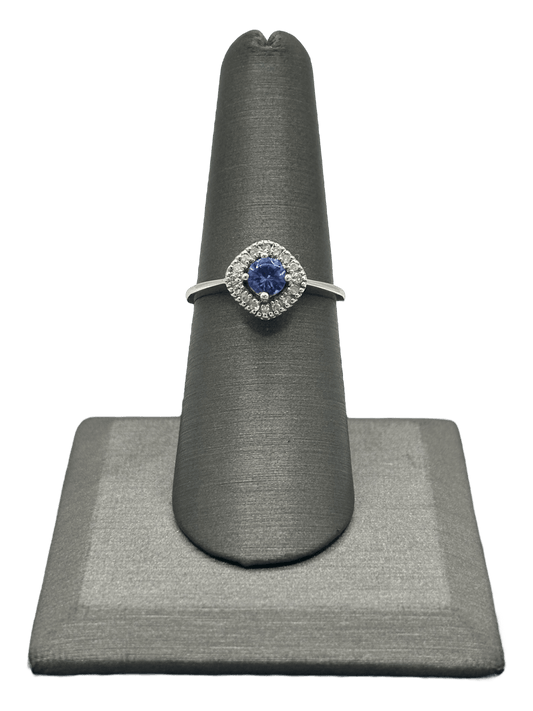 Tanzanite Ring With Diamond Halo - Forever Rox