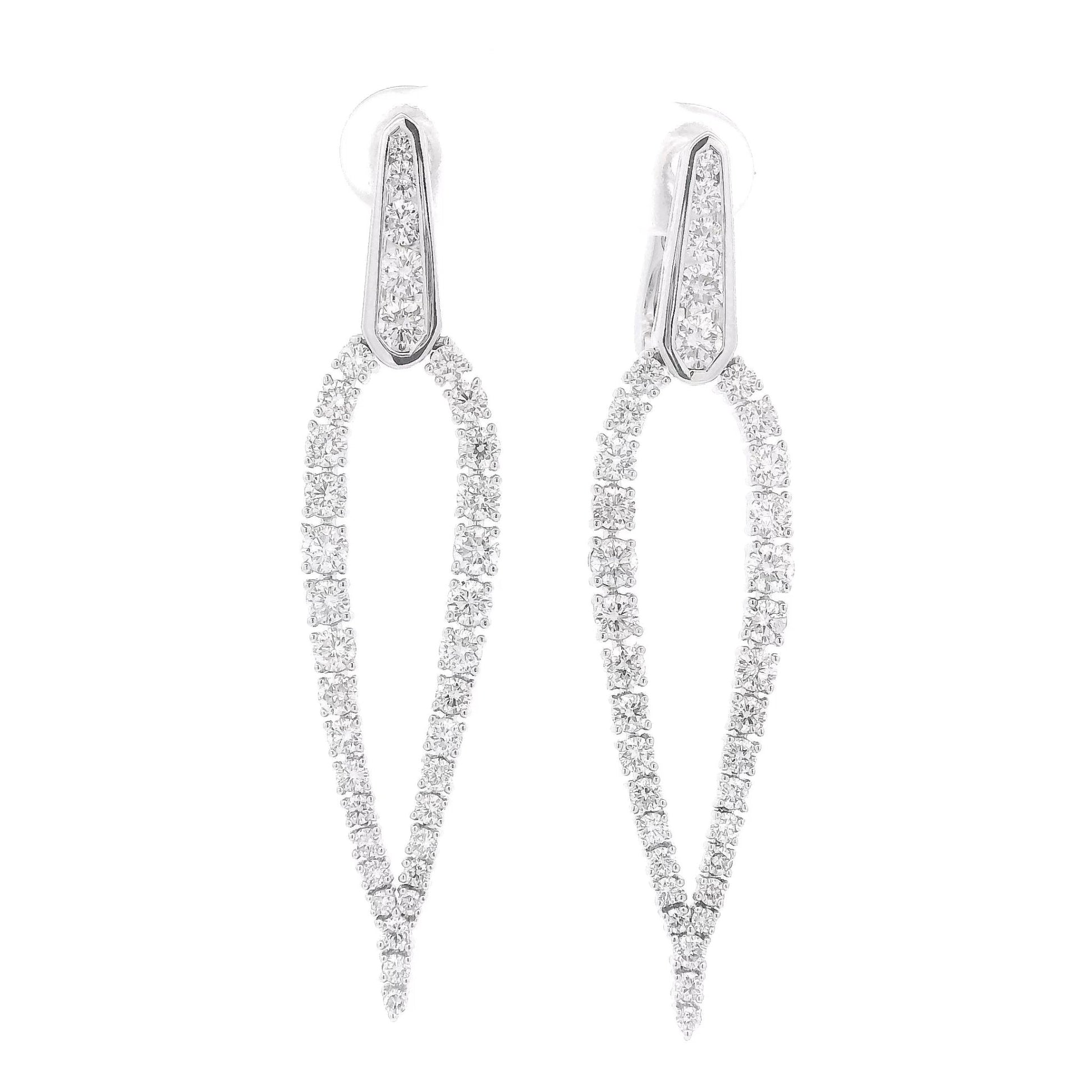 Tear Drop Shape Diamond Dangle Earrings - Forever Rox Fine Jewelry