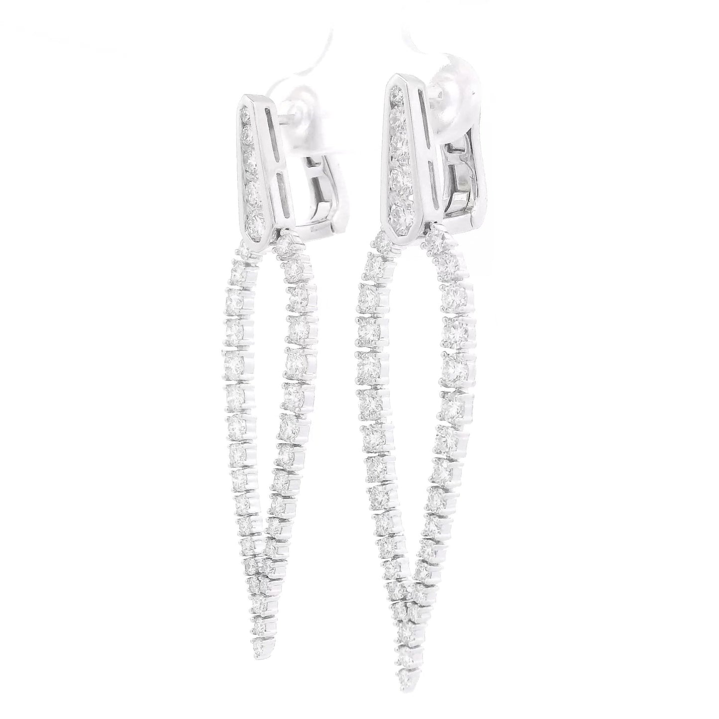 Tear Drop Shape Diamond Dangle Earrings - Forever Rox Fine Jewelry