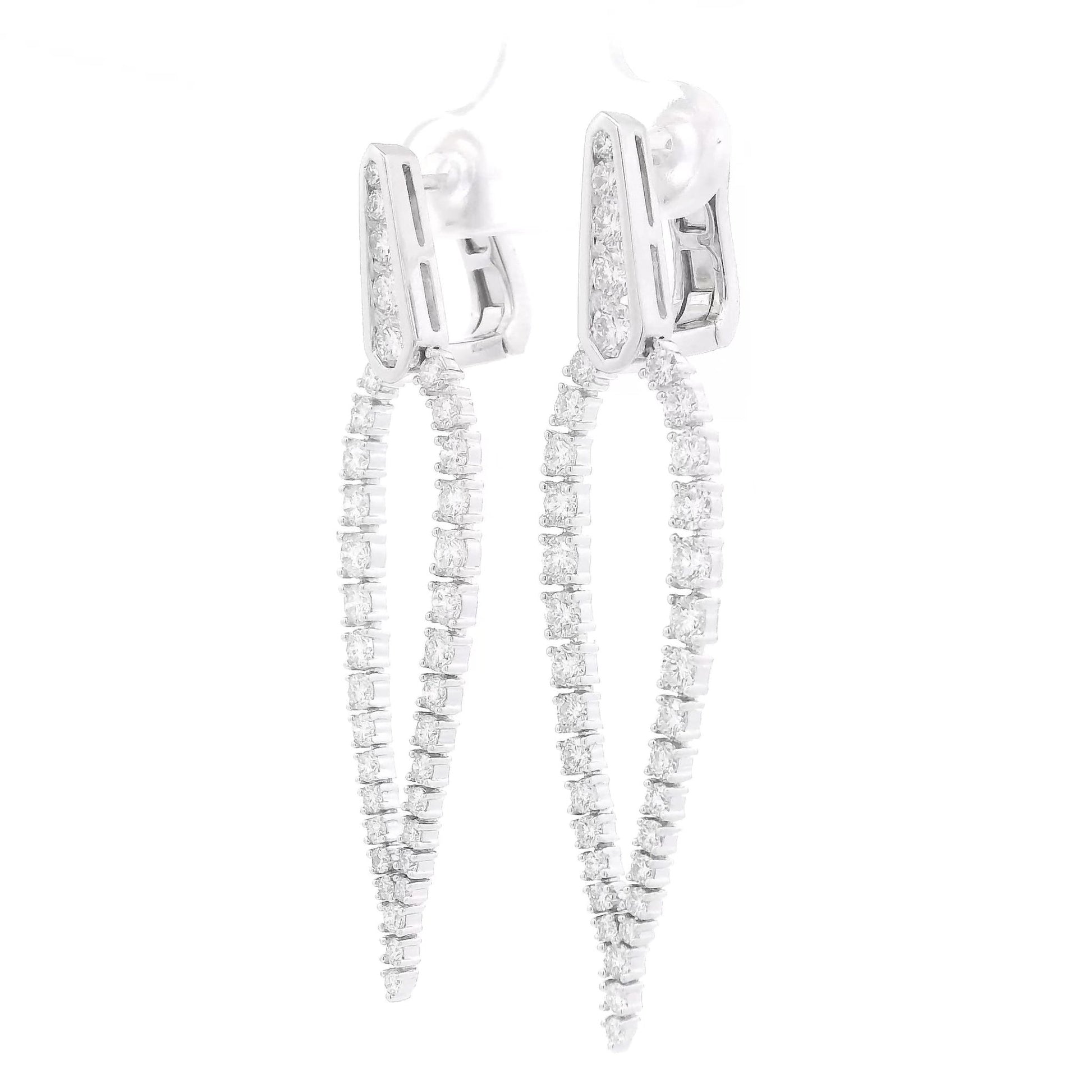 Tear Drop Shape Diamond Dangle Earrings - Forever Rox Fine Jewelry