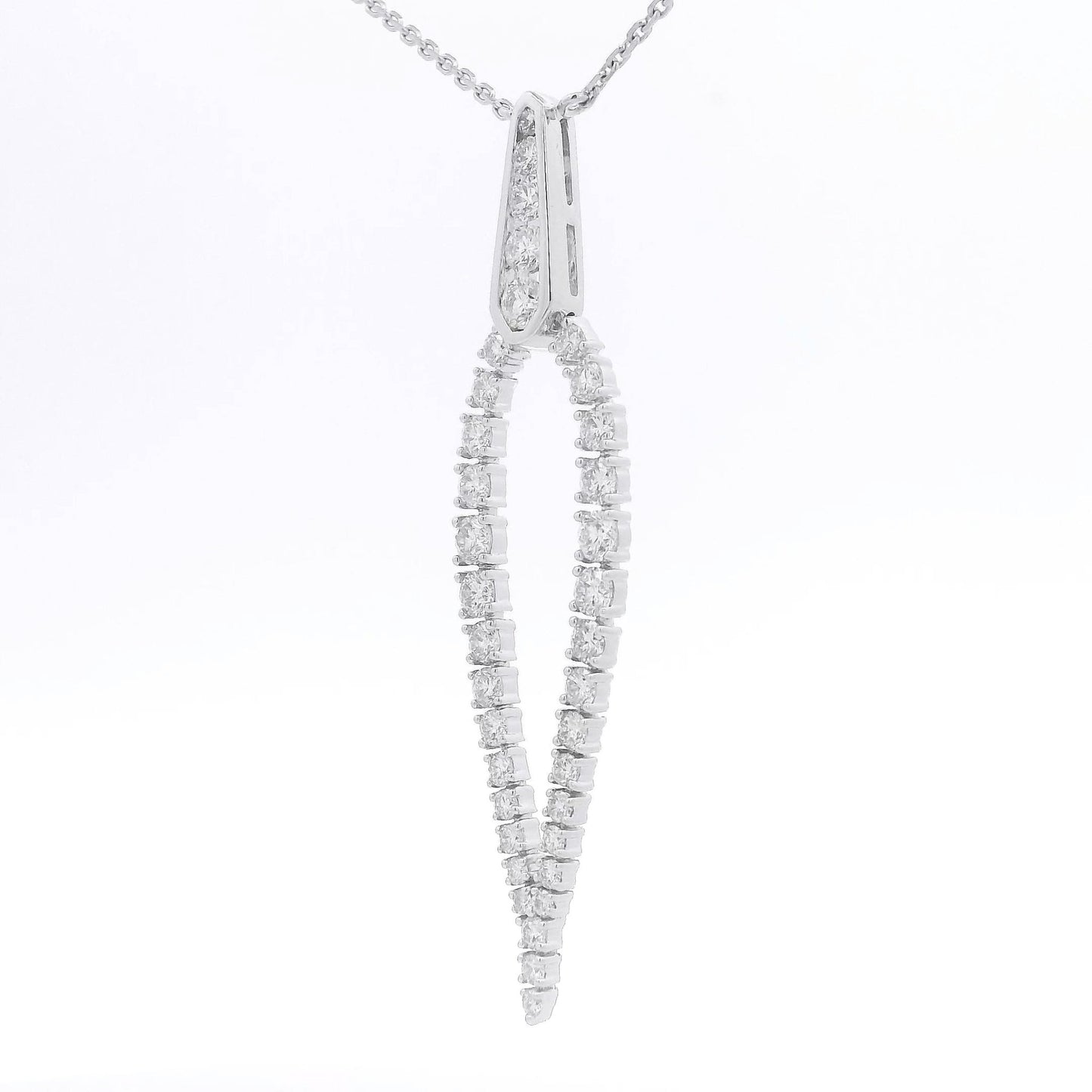 Tear Drop Shape Diamond Necklace with Diamond by The yard Chain - Forever Rox Fine Jewelry