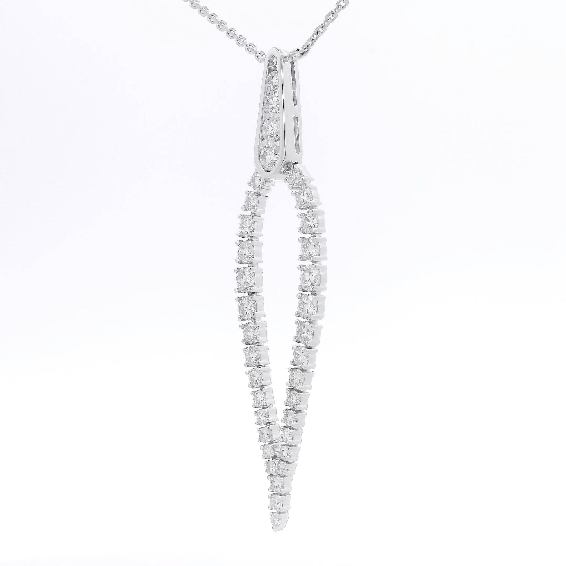 Tear Drop Shape Diamond Necklace with Diamond by The yard Chain - Forever Rox Fine Jewelry