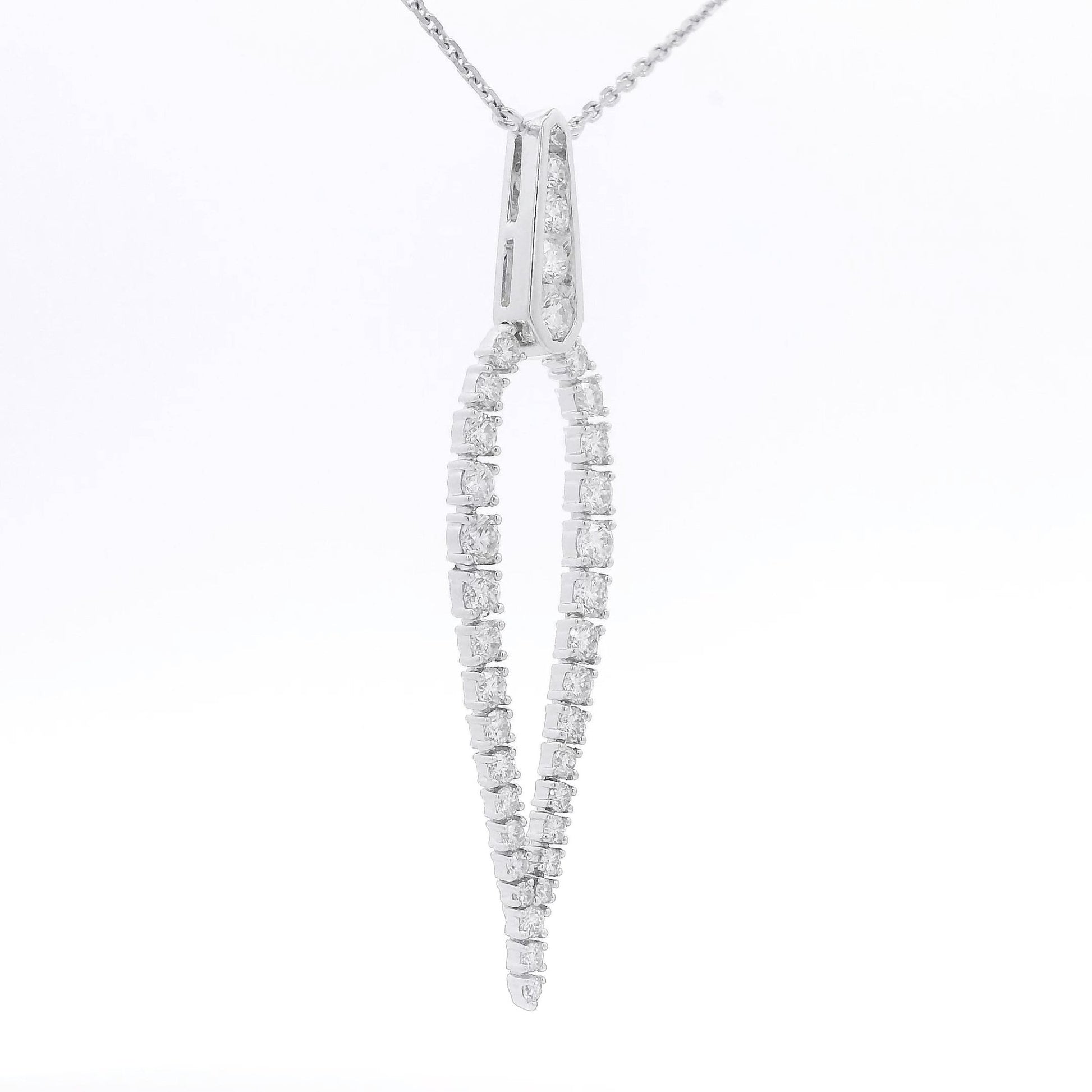 Tear Drop Shape Diamond Necklace with Diamond by The yard Chain - Forever Rox Fine Jewelry