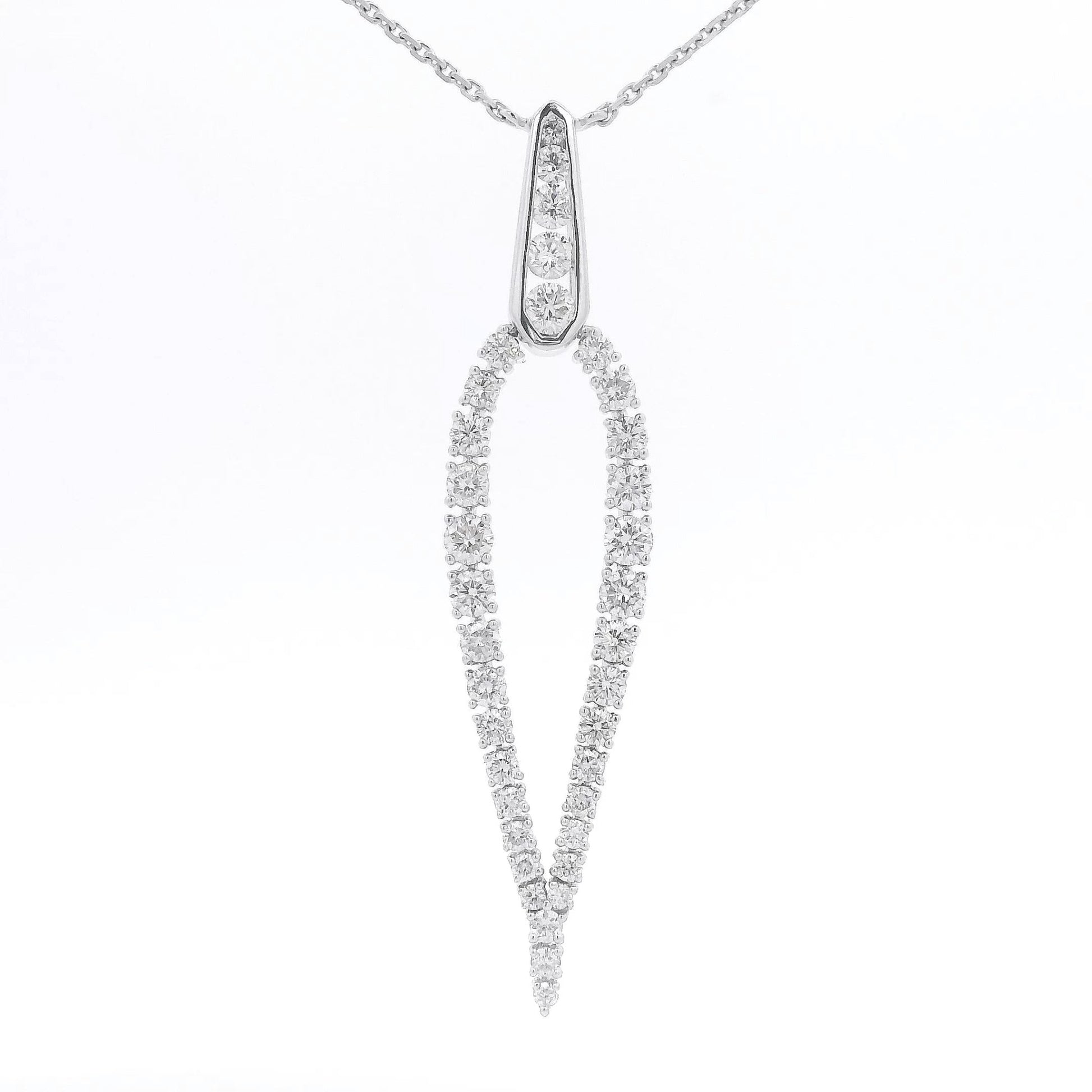 Tear Drop Shape Diamond Necklace with Diamond by The yard Chain - Forever Rox Fine Jewelry
