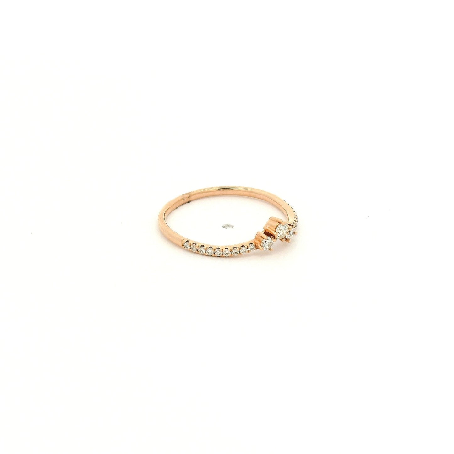 Three Center DIamond Point Curve Band - Forever Rox Fine Jewelry