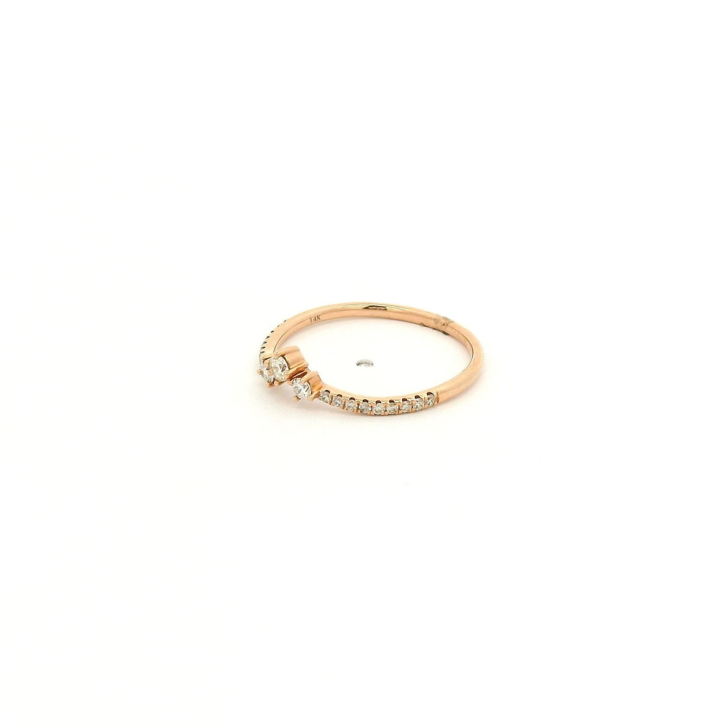 Three Center DIamond Point Curve Band - Forever Rox Fine Jewelry