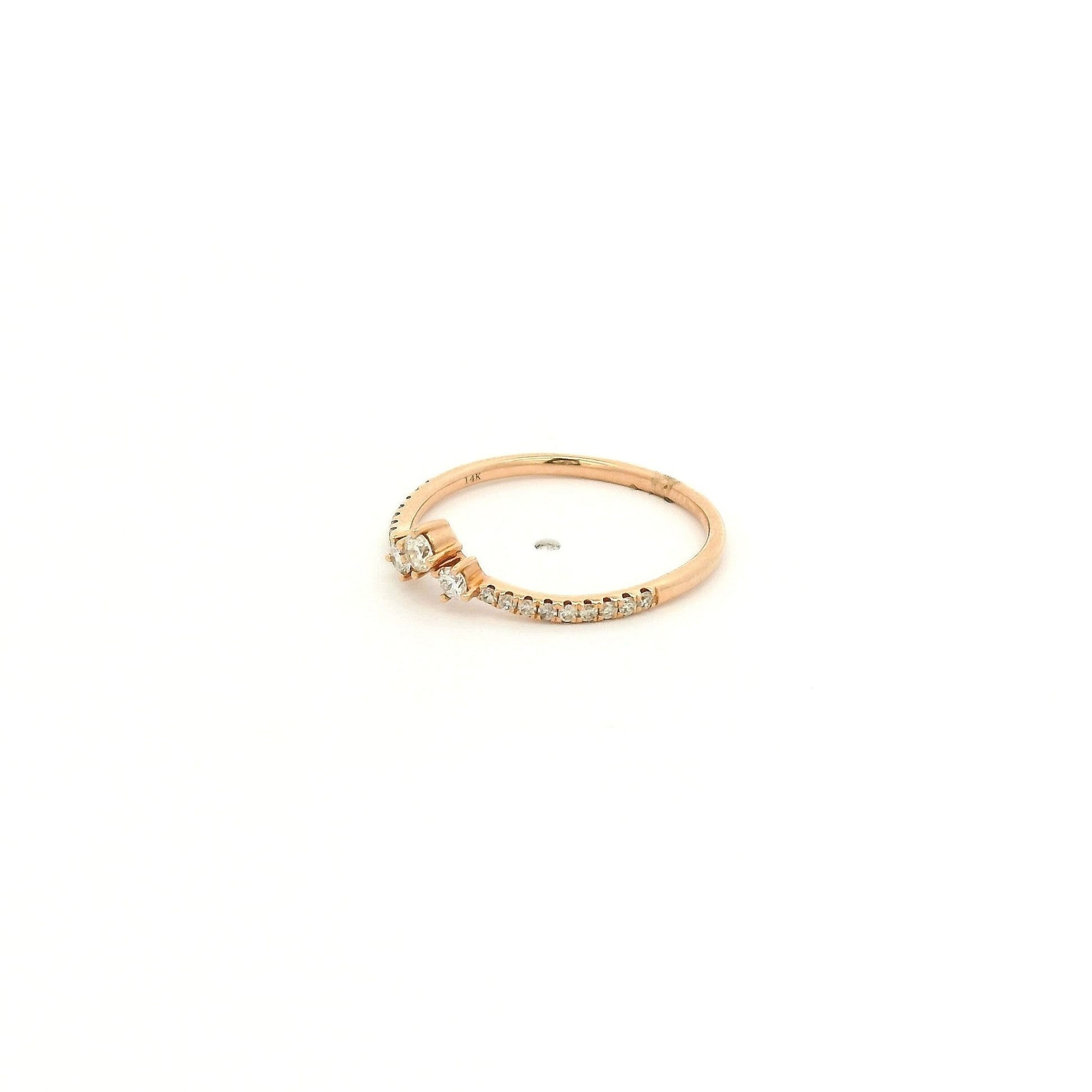 Three Center DIamond Point Curve Band - Forever Rox Fine Jewelry