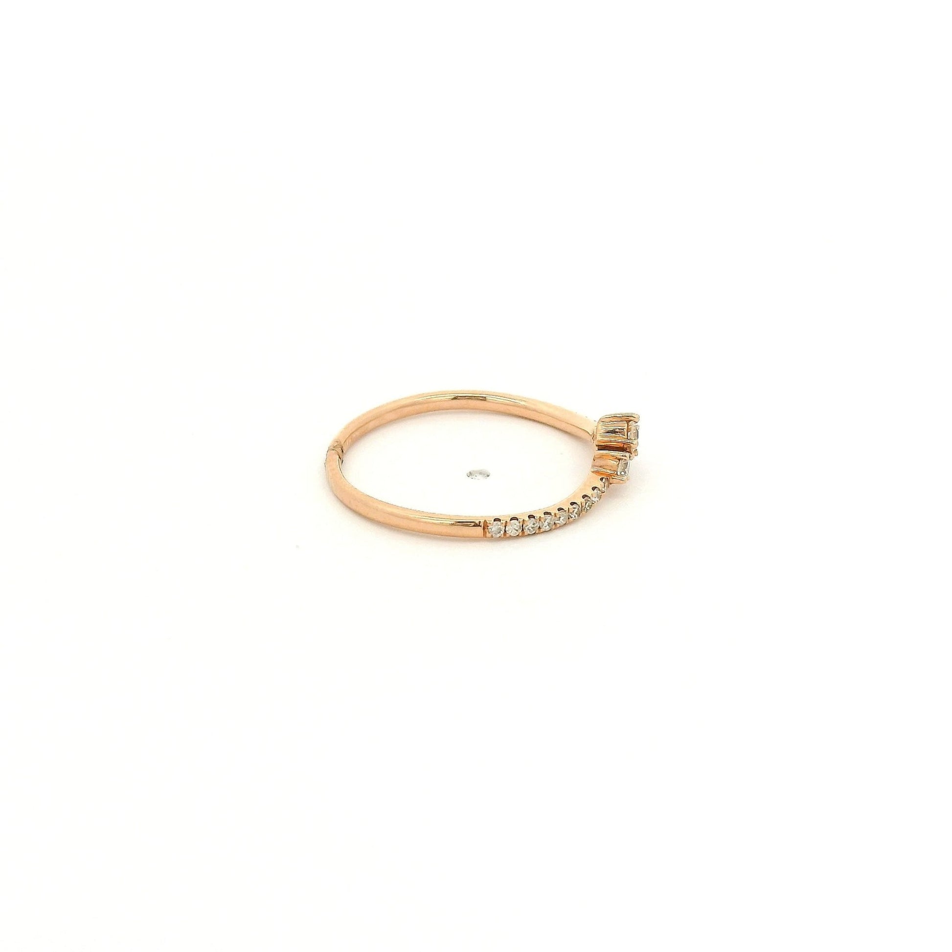 Three Center DIamond Point Curve Band - Forever Rox Fine Jewelry
