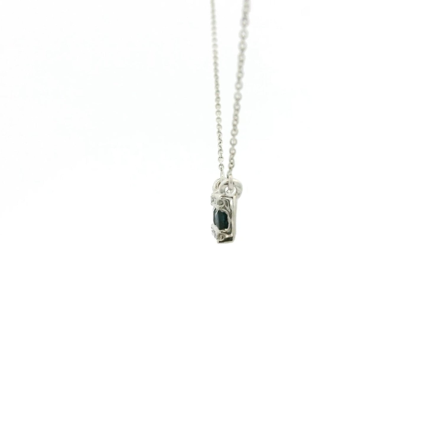 Three Emerald Cut Sapphire Bar Pendant With Diamonds - Forever Rox Fine Jewelry