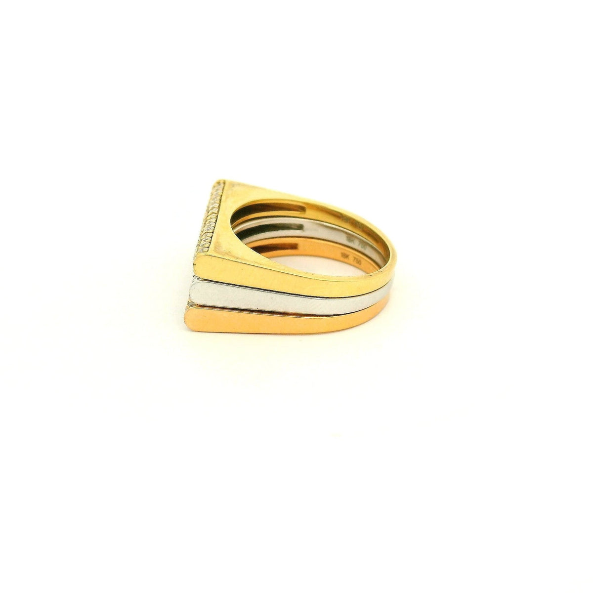 Three Gold Pavé Diamond Stackable Bands Set - Forever Rox Fine Jewelry