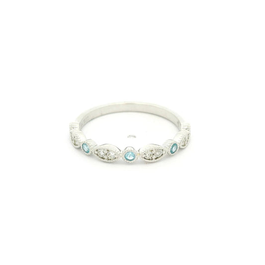 Topaz & Diamond Filigree Design Band - Forever Rox