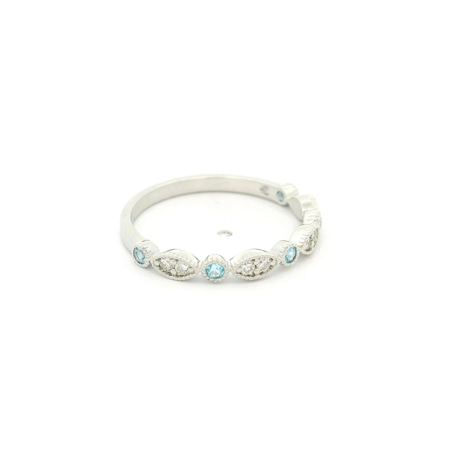 Topaz & Diamond Filigree Design Band - Forever Rox