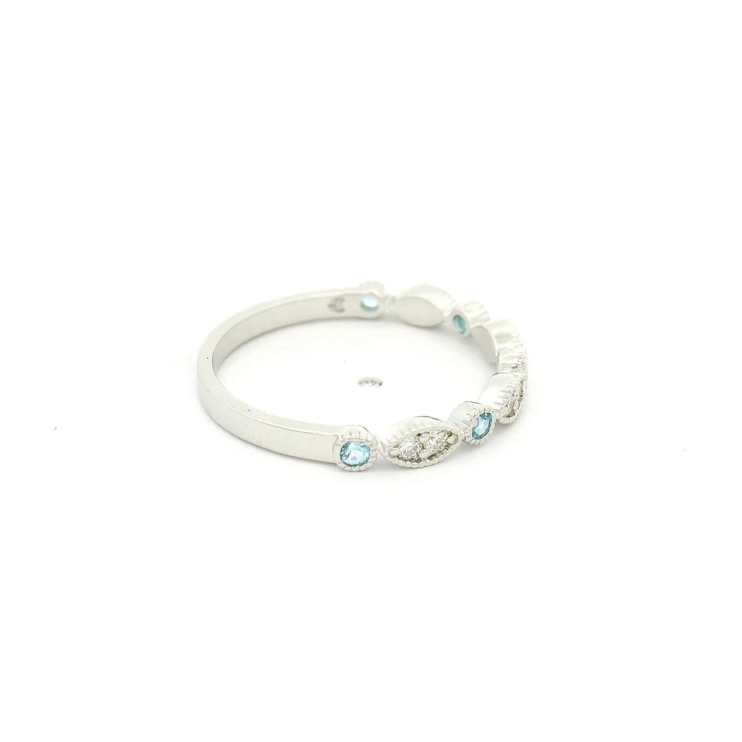 Topaz & Diamond Filigree Design Band - Forever Rox