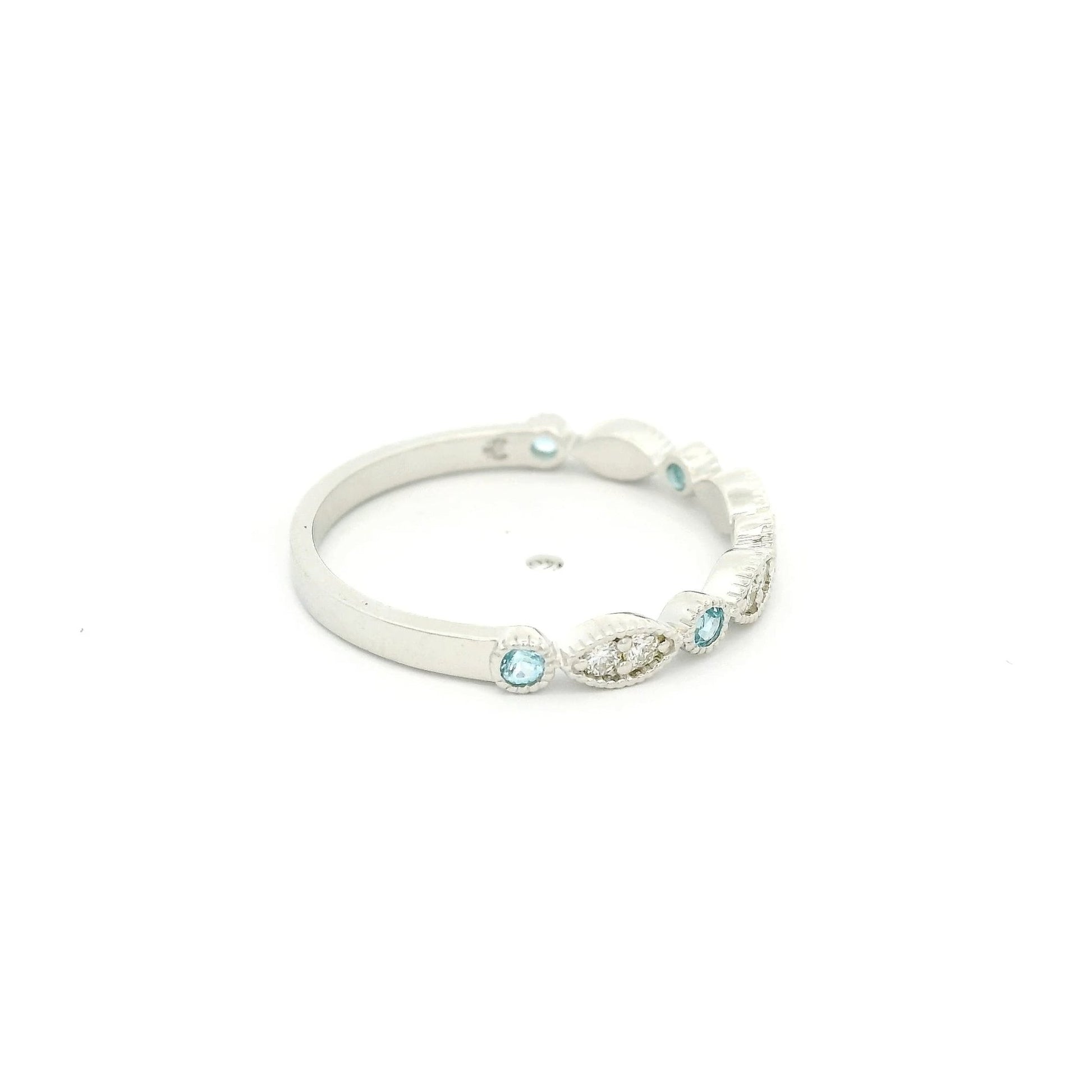 Topaz & Diamond Filigree Design Band - Forever Rox