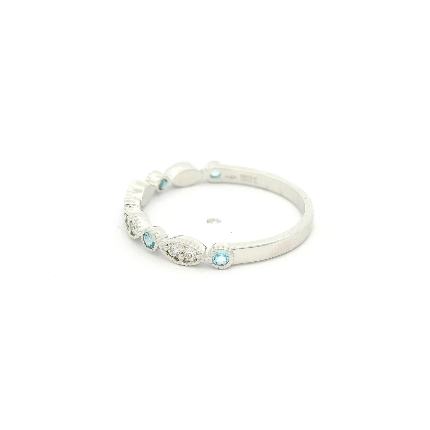 Topaz & Diamond Filigree Design Band - Forever Rox