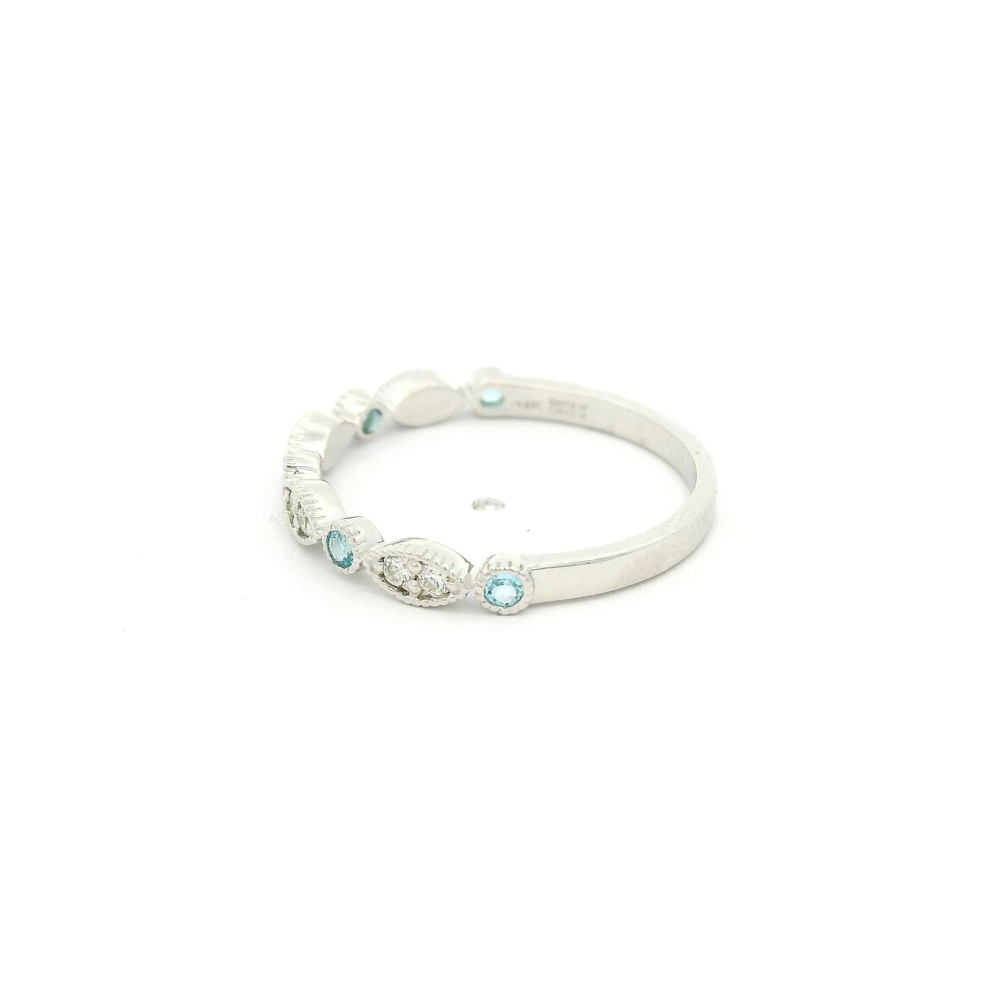 Topaz & Diamond Filigree Design Band - Forever Rox