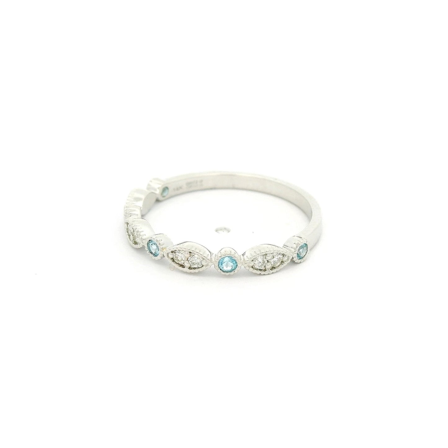 Topaz & Diamond Filigree Design Band - Forever Rox