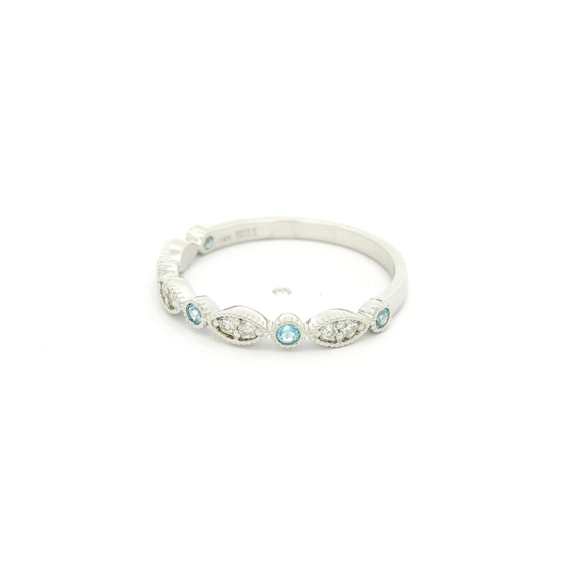 Topaz & Diamond Filigree Design Band - Forever Rox