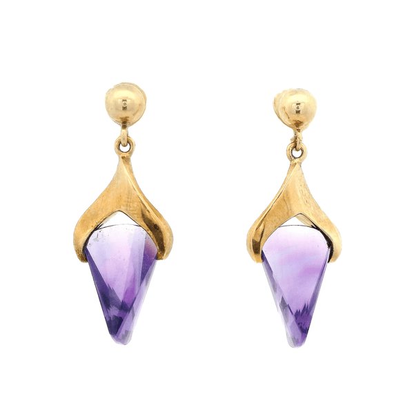 Triangle Shaped Amethyst Dangles - Forever Rox
