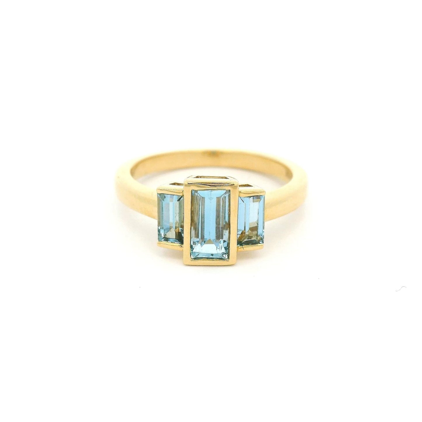 Triple Baguette Cut Aquamarine Ring - Forever Rox
