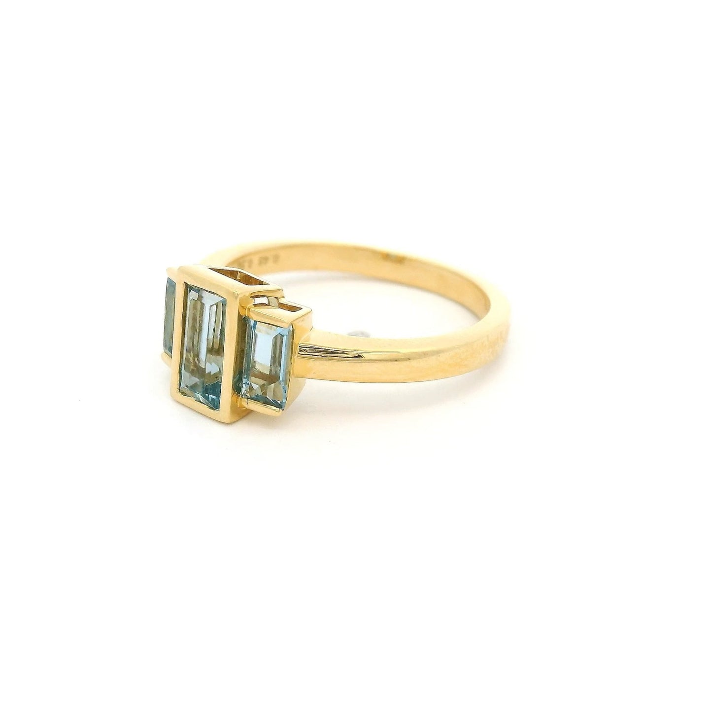 Triple Baguette Cut Aquamarine Ring - Forever Rox