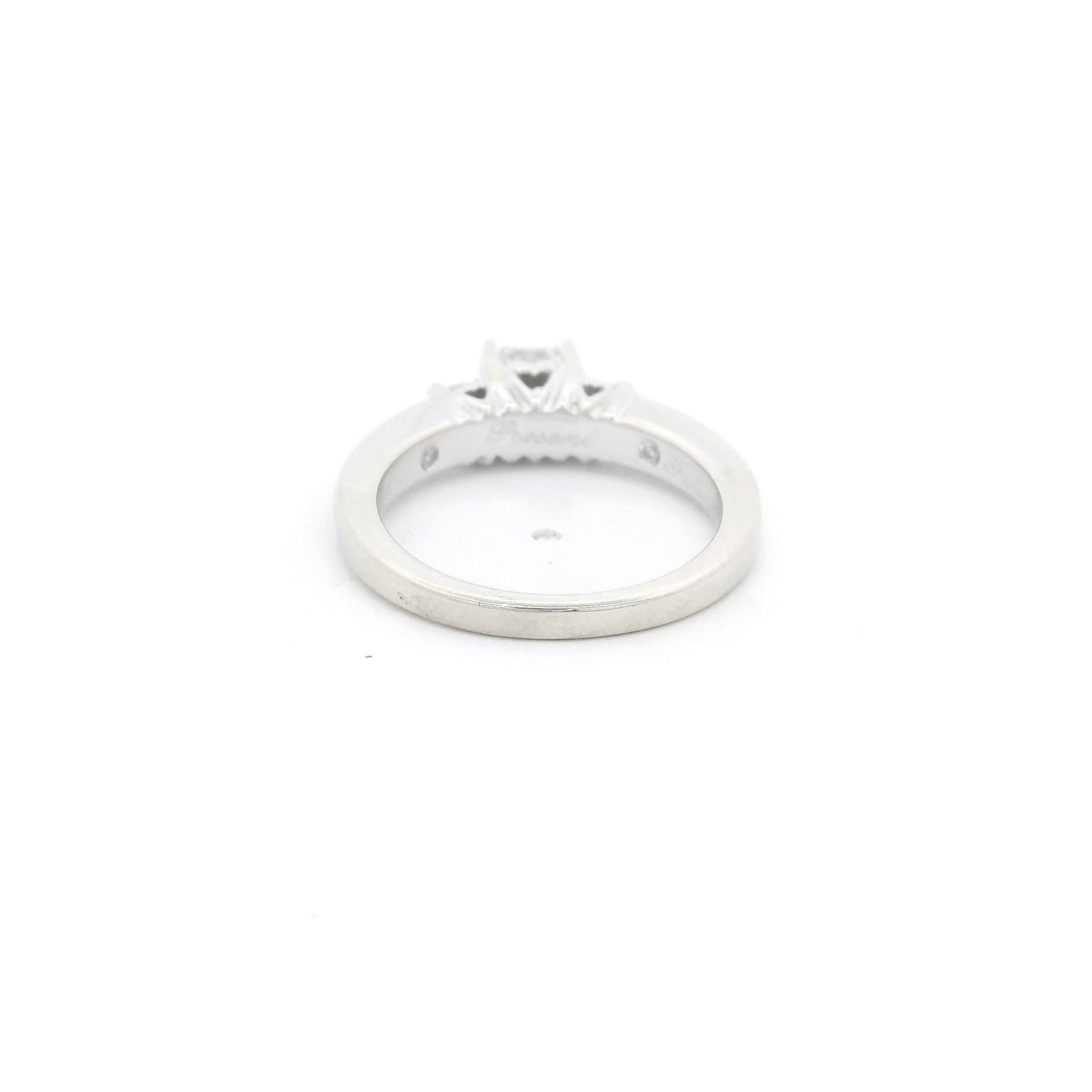 Triple Princess Cut Diamond Bridal Ring with Channel Set Diamonds & Diamonds Inside The Shank - Forever Rox Fine Jewelry