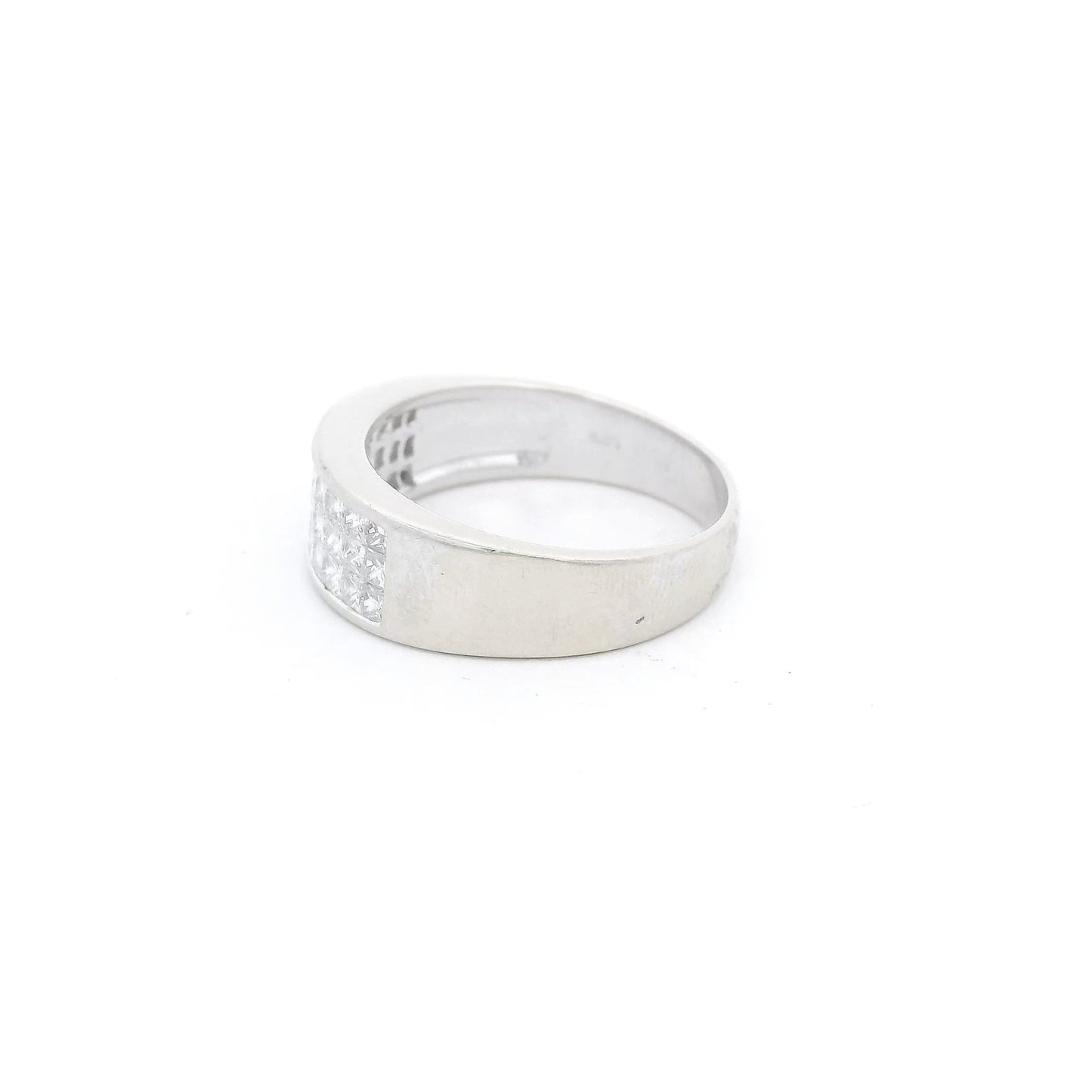 Triple Row Invisible Set Princess Cut Diamond Band - Forever Rox Fine Jewelry