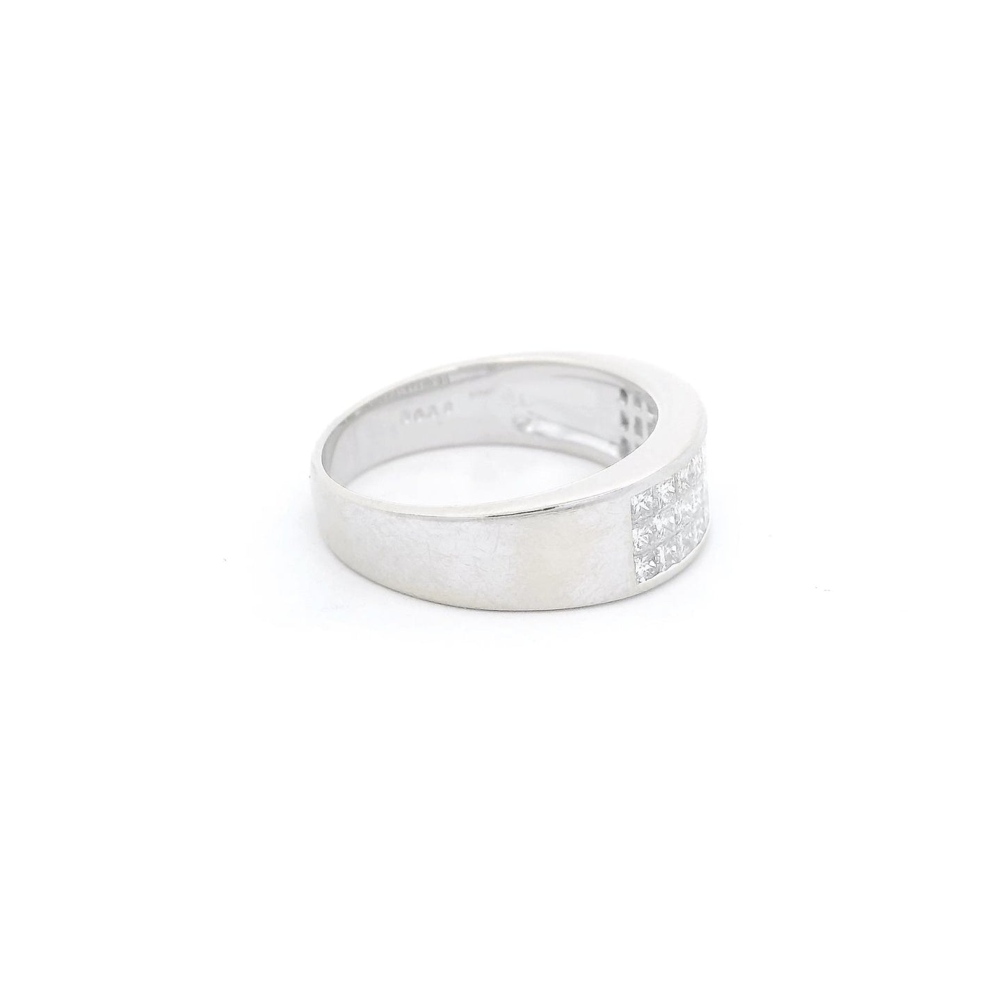 Triple Row Invisible Set Princess Cut Diamond Band - Forever Rox Fine Jewelry